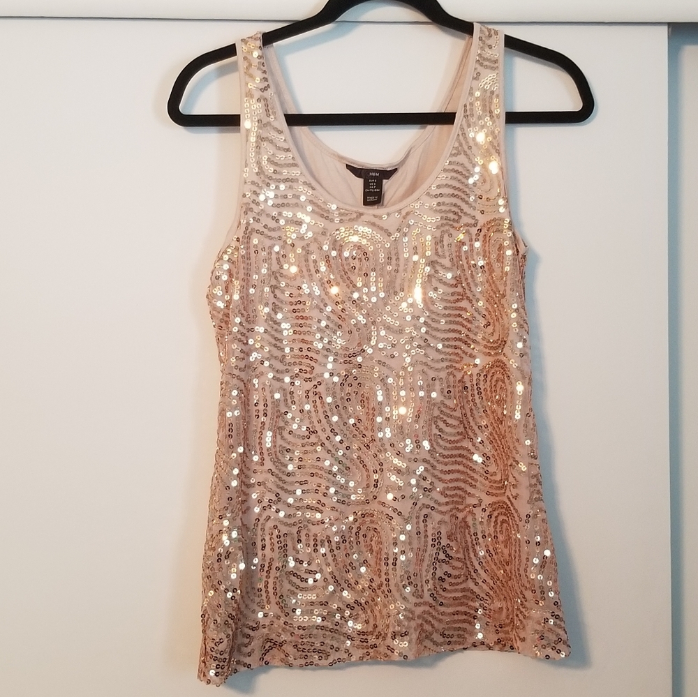 H&M gold sequin tank top